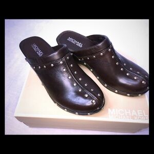 Michael Kors Brown Studded Mules
